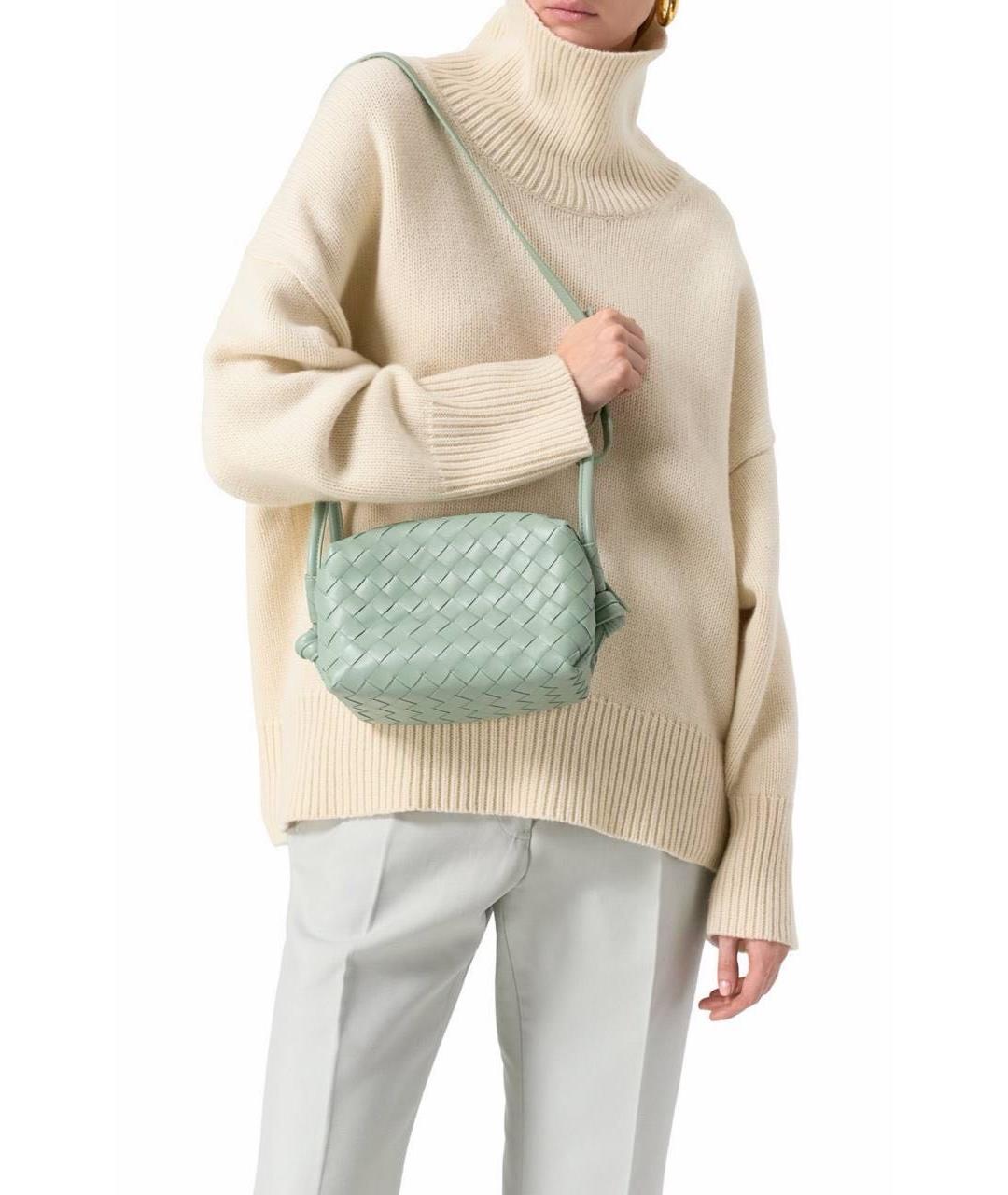 BOTTEGA VENETA Салатовая кожаная сумка через плечо, фото 4