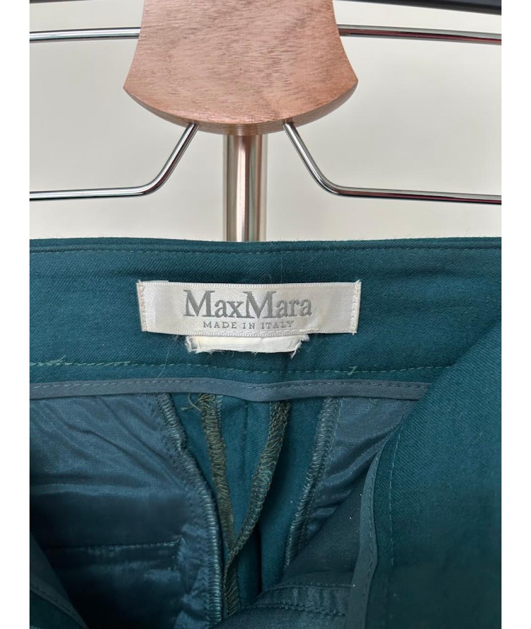 MAX MARA Зеленые прямые брюки, фото 3