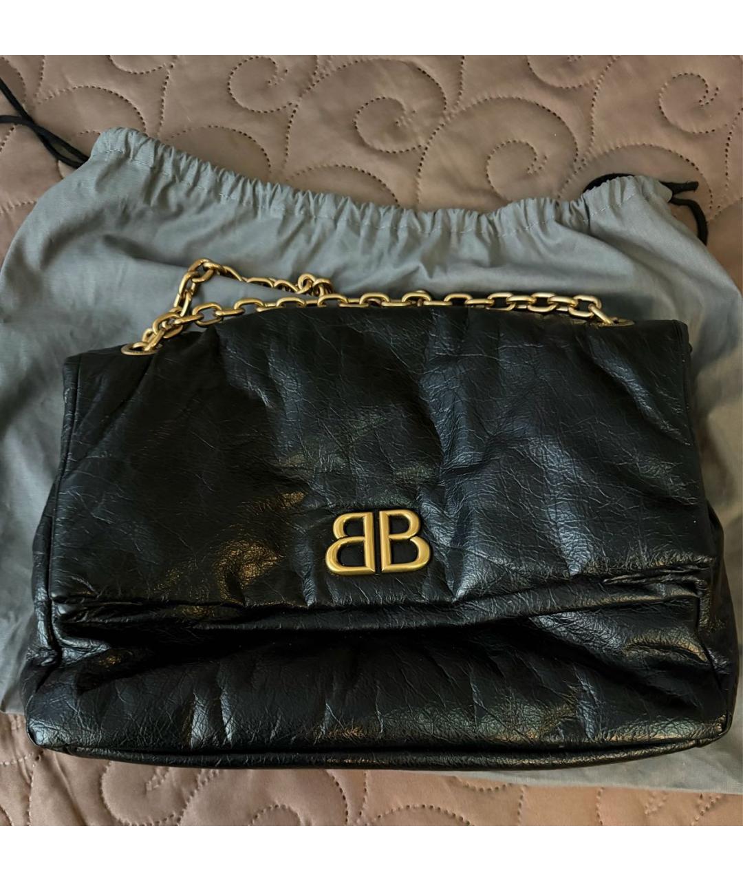 BALENCIAGA Черная кожаная сумка с короткими ручками, фото 2