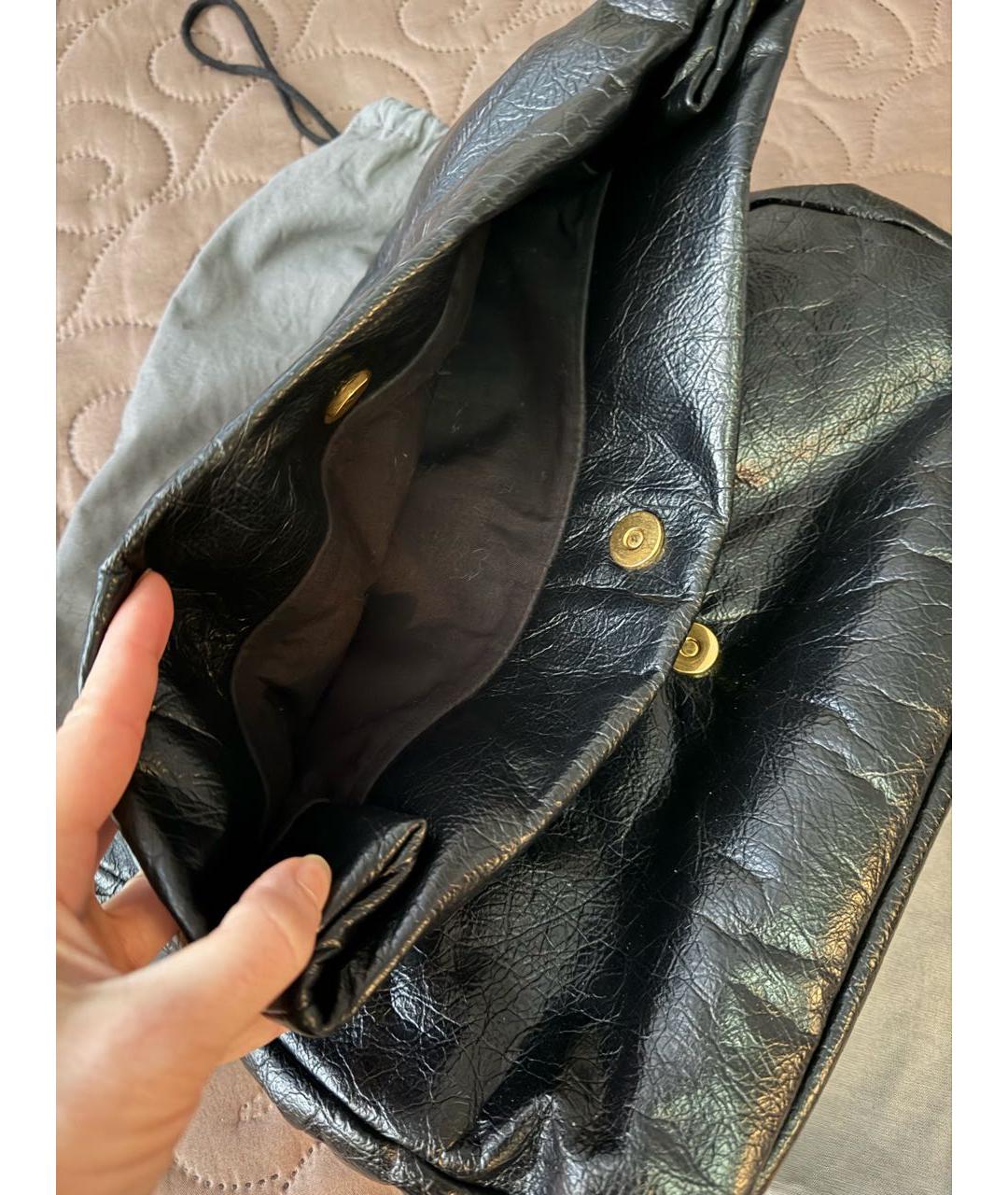 BALENCIAGA Черная кожаная сумка с короткими ручками, фото 7