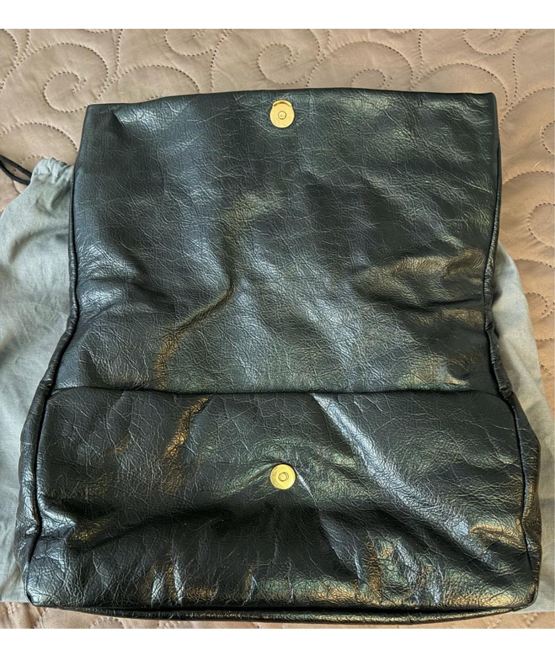 BALENCIAGA Черная кожаная сумка с короткими ручками, фото 6