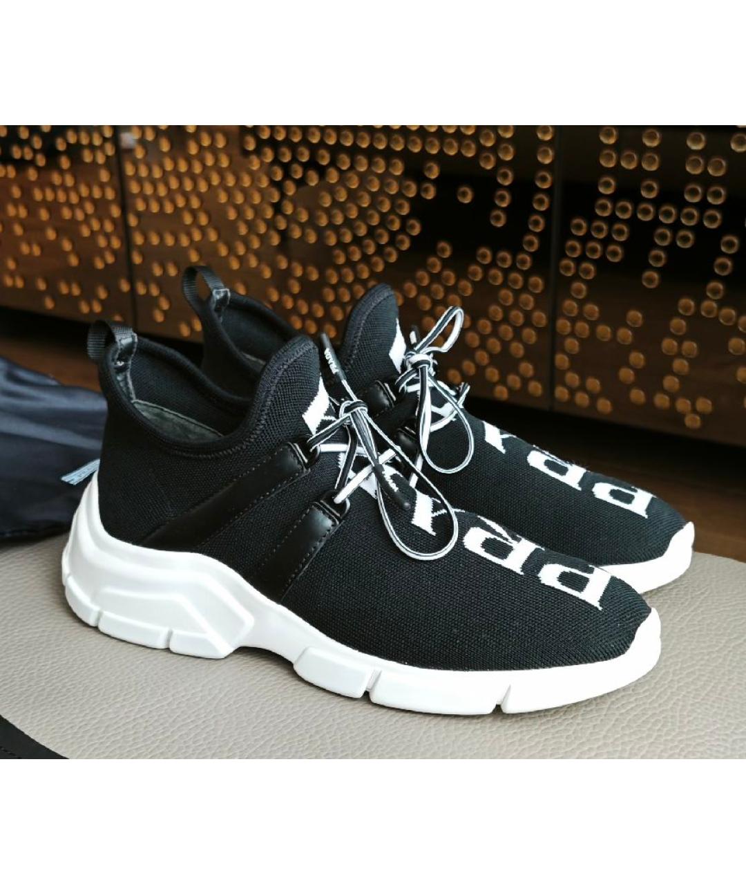 PRADA Черные текстильные кроссовки, фото 8