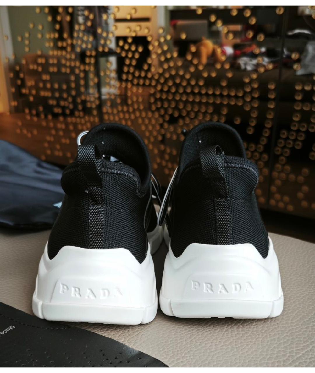 PRADA Черные текстильные кроссовки, фото 4