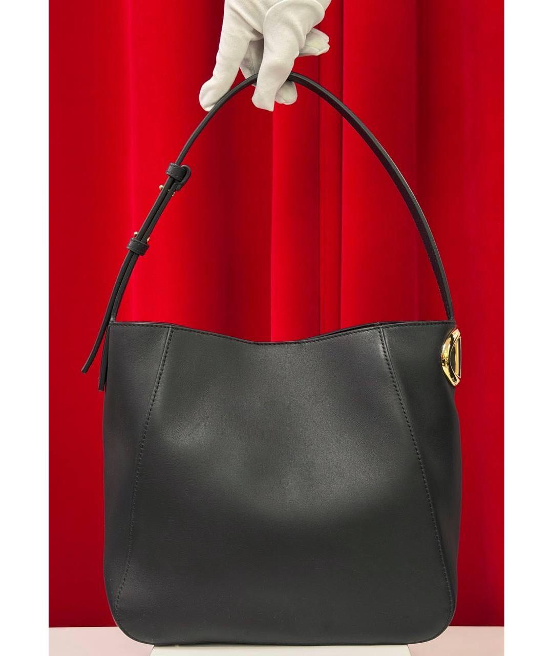 VALENTINO Черная кожаная сумка тоут, фото 7