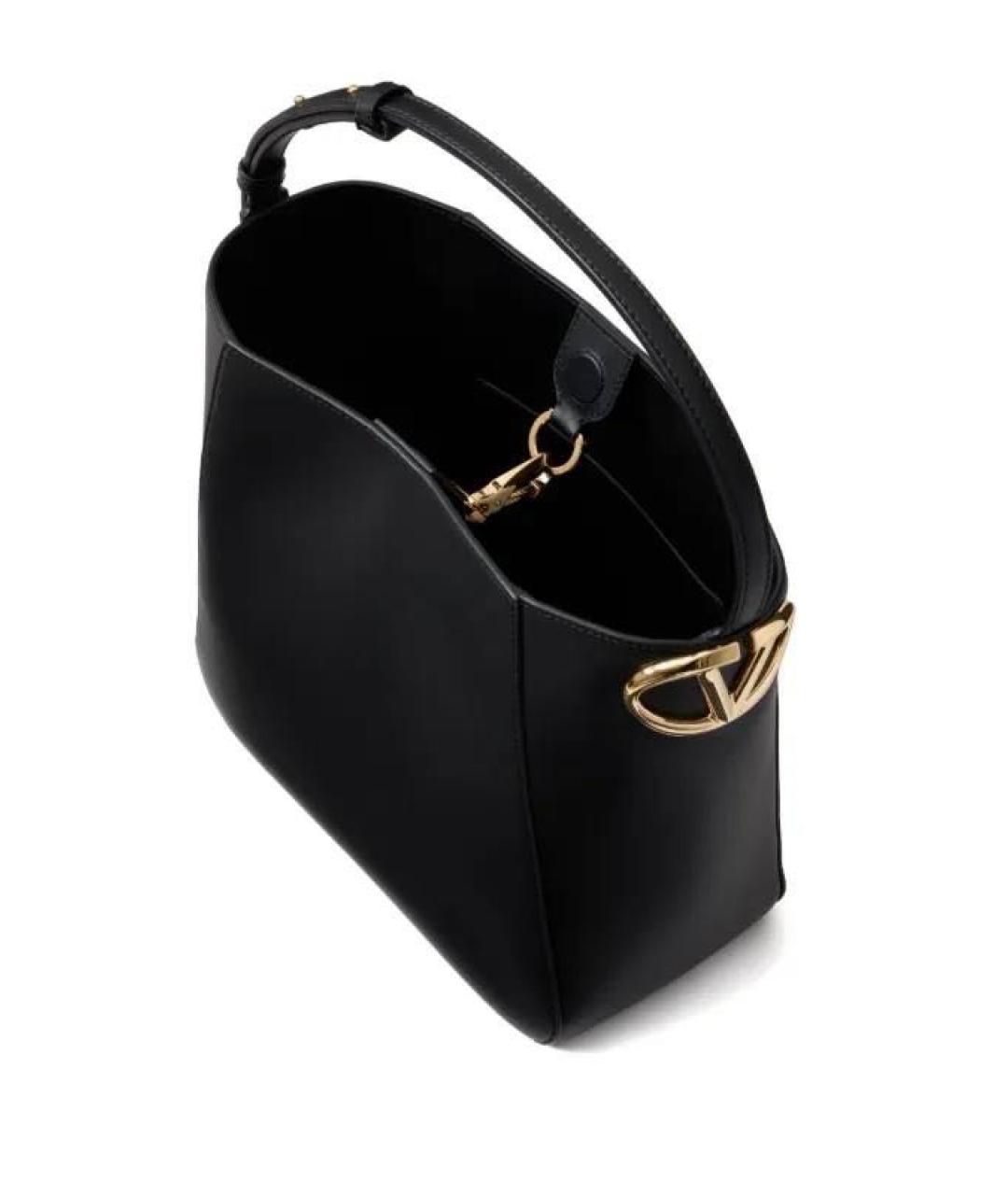 VALENTINO Черная кожаная сумка тоут, фото 4