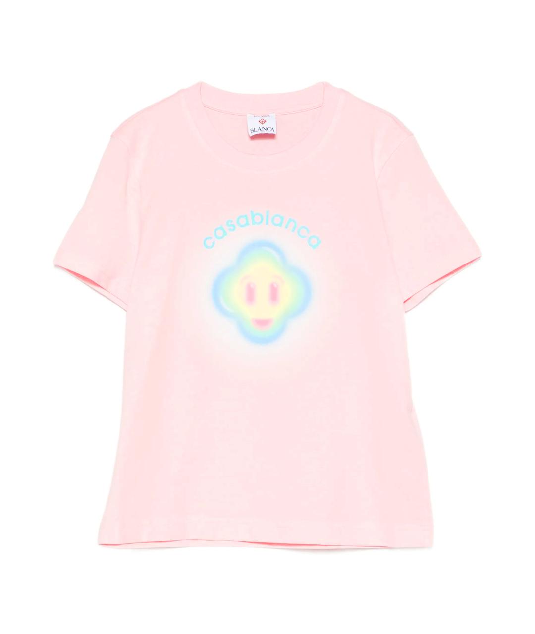 CASABLANCA Розовая хлопковая футболка, фото 1