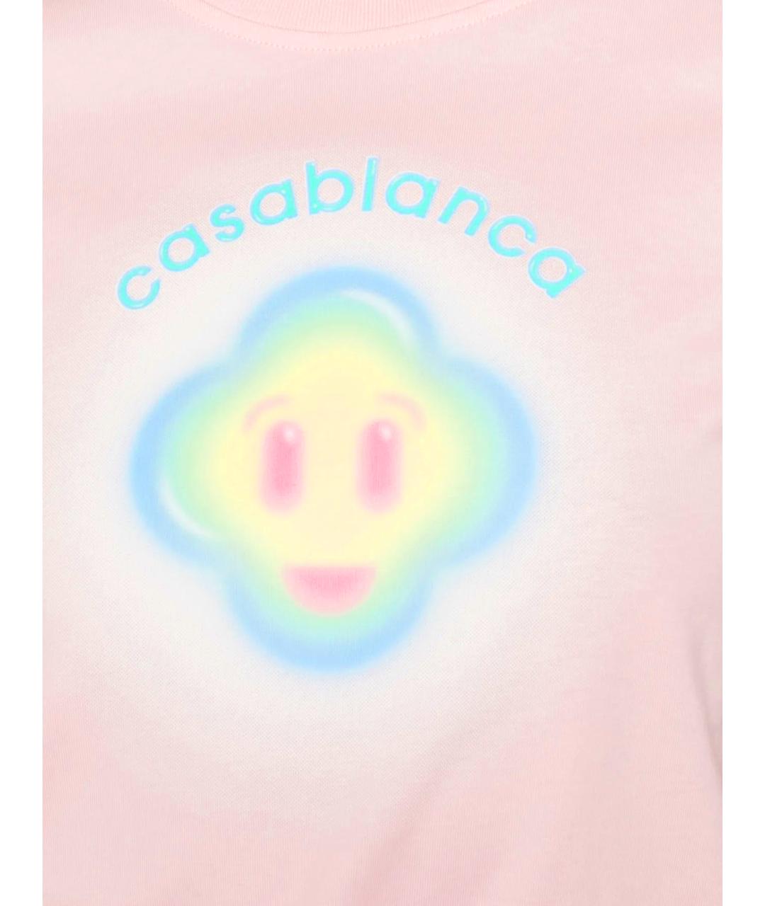 CASABLANCA Розовая хлопковая футболка, фото 2