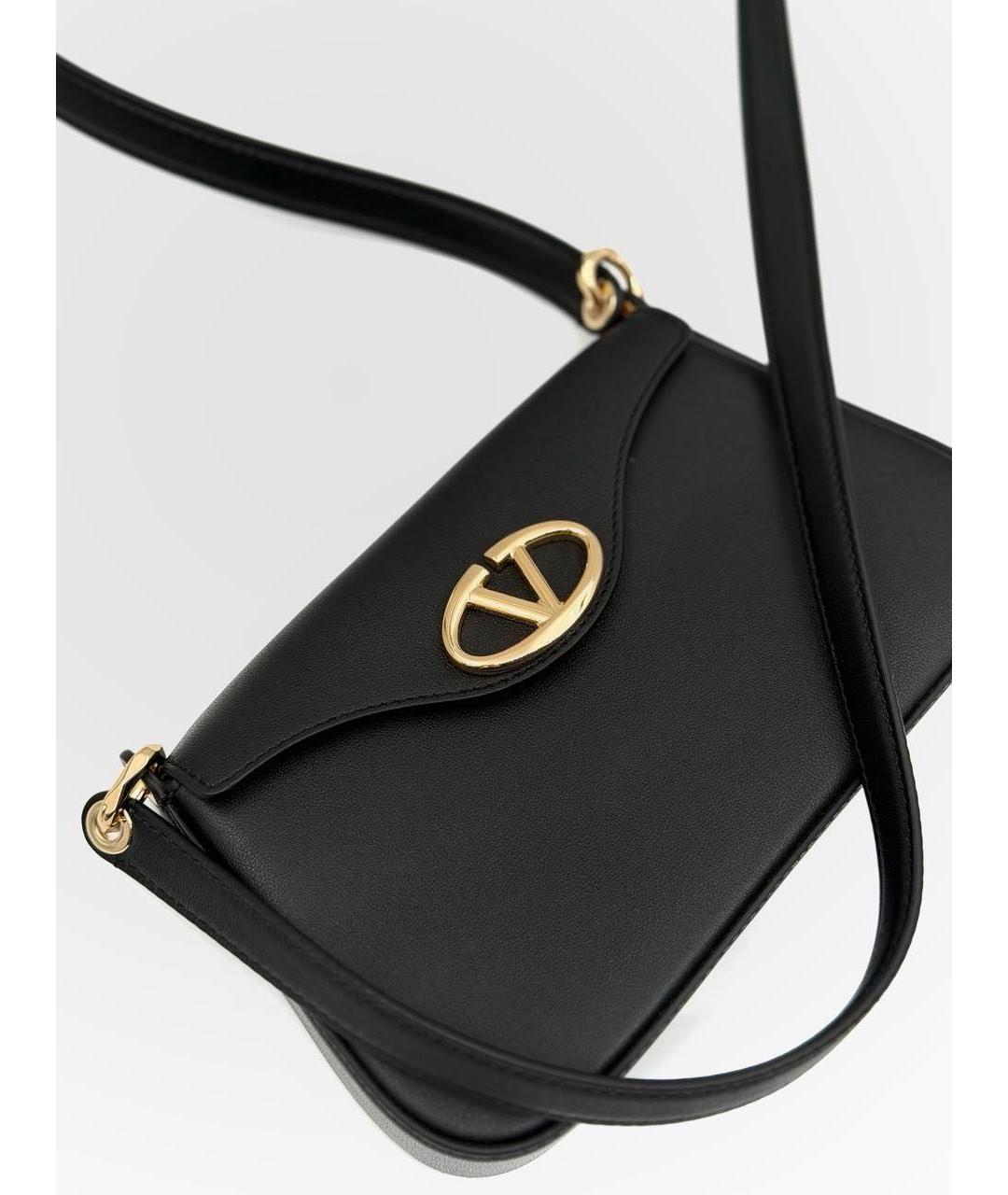 VALENTINO Черная кожаная сумка через плечо, фото 3