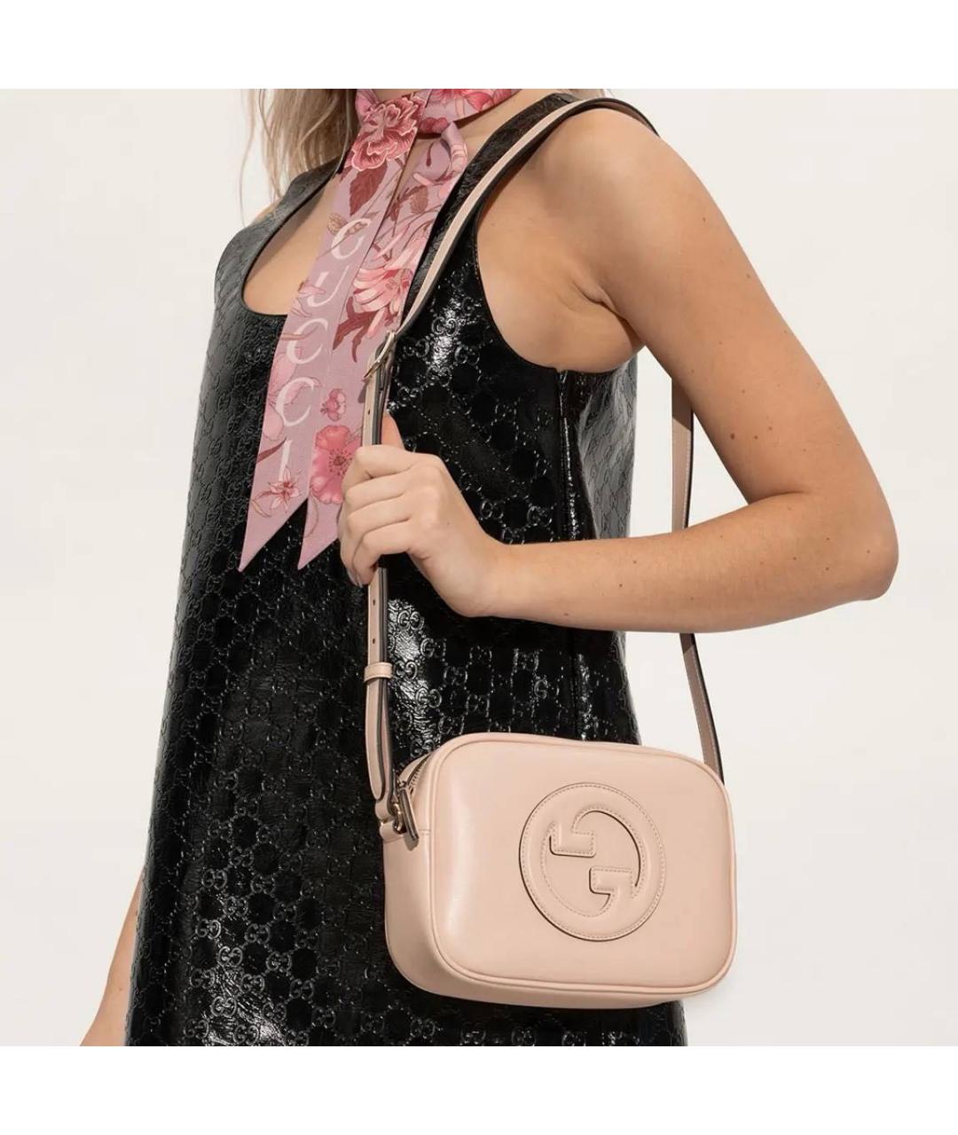 GUCCI Розовая кожаная сумка через плечо, фото 4