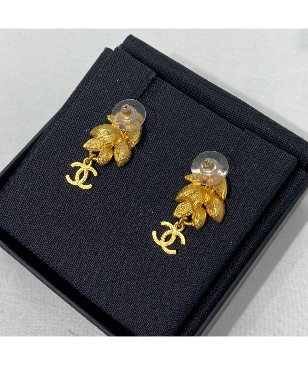 CHANEL Золотые металлические серьги, фото 4