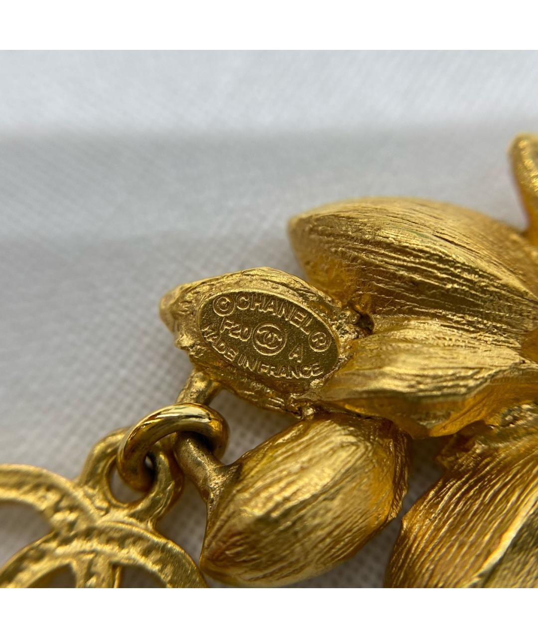 CHANEL Золотые металлические серьги, фото 5