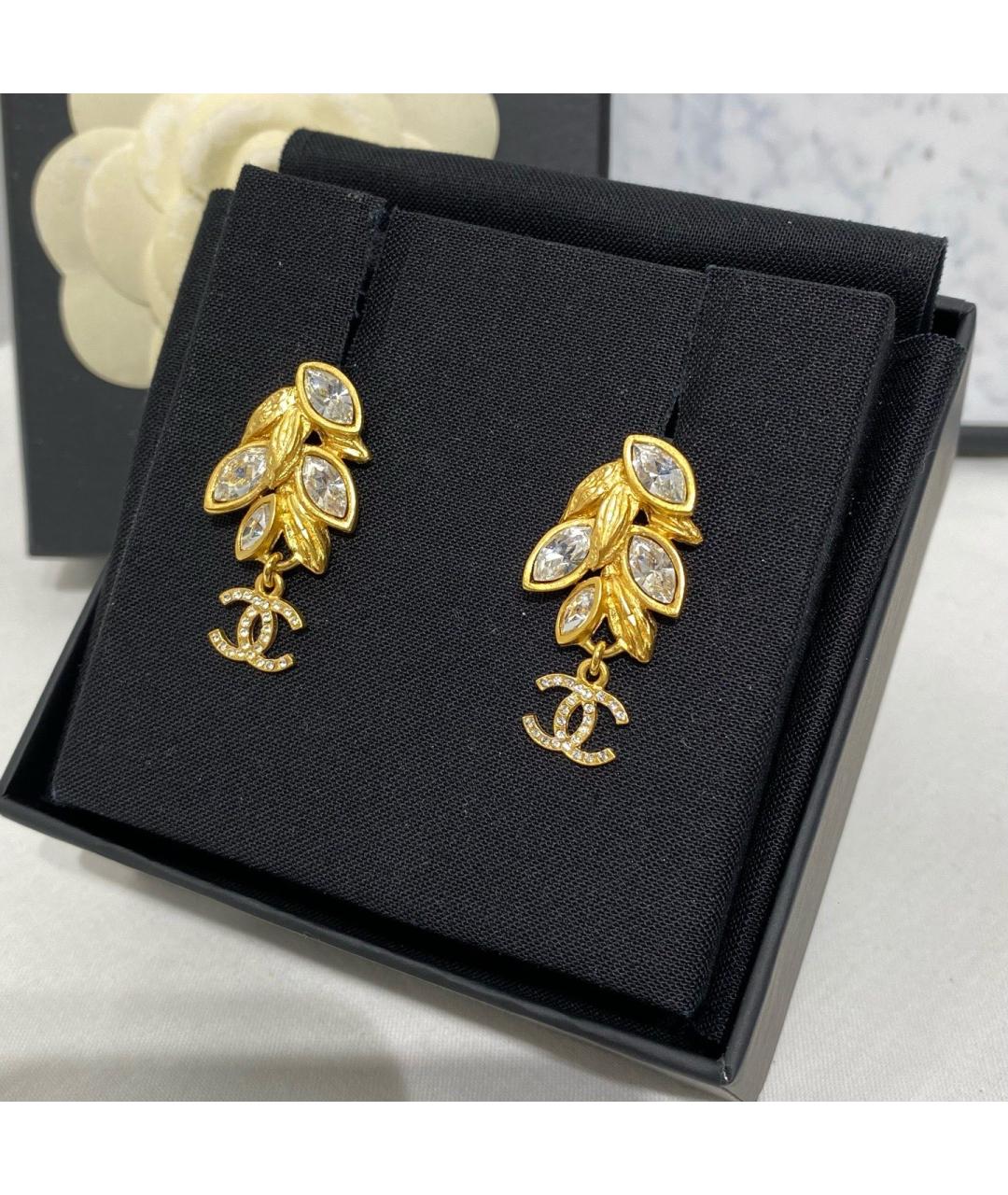 CHANEL Золотые металлические серьги, фото 2