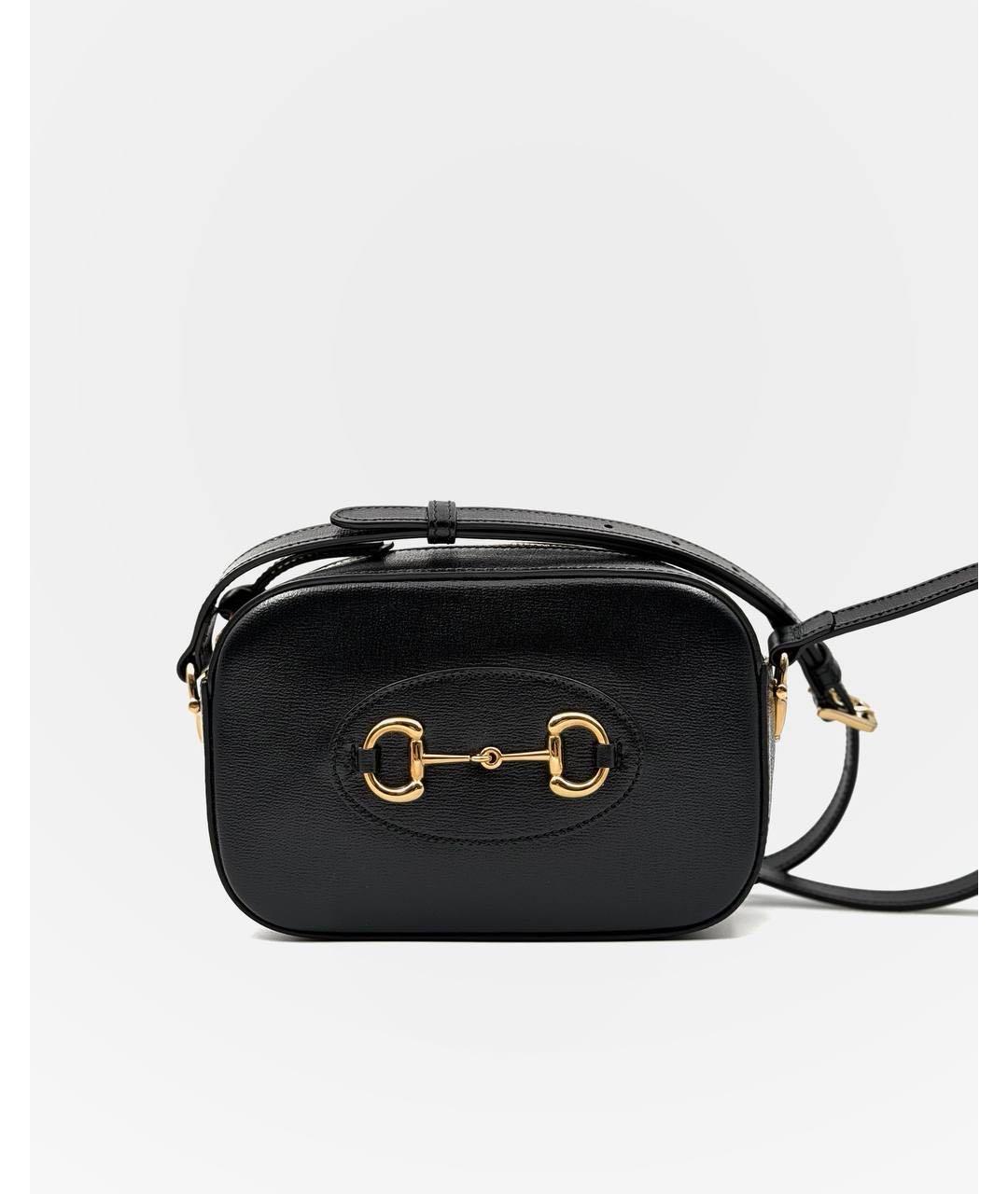 GUCCI Черная кожаная сумка через плечо, фото 7