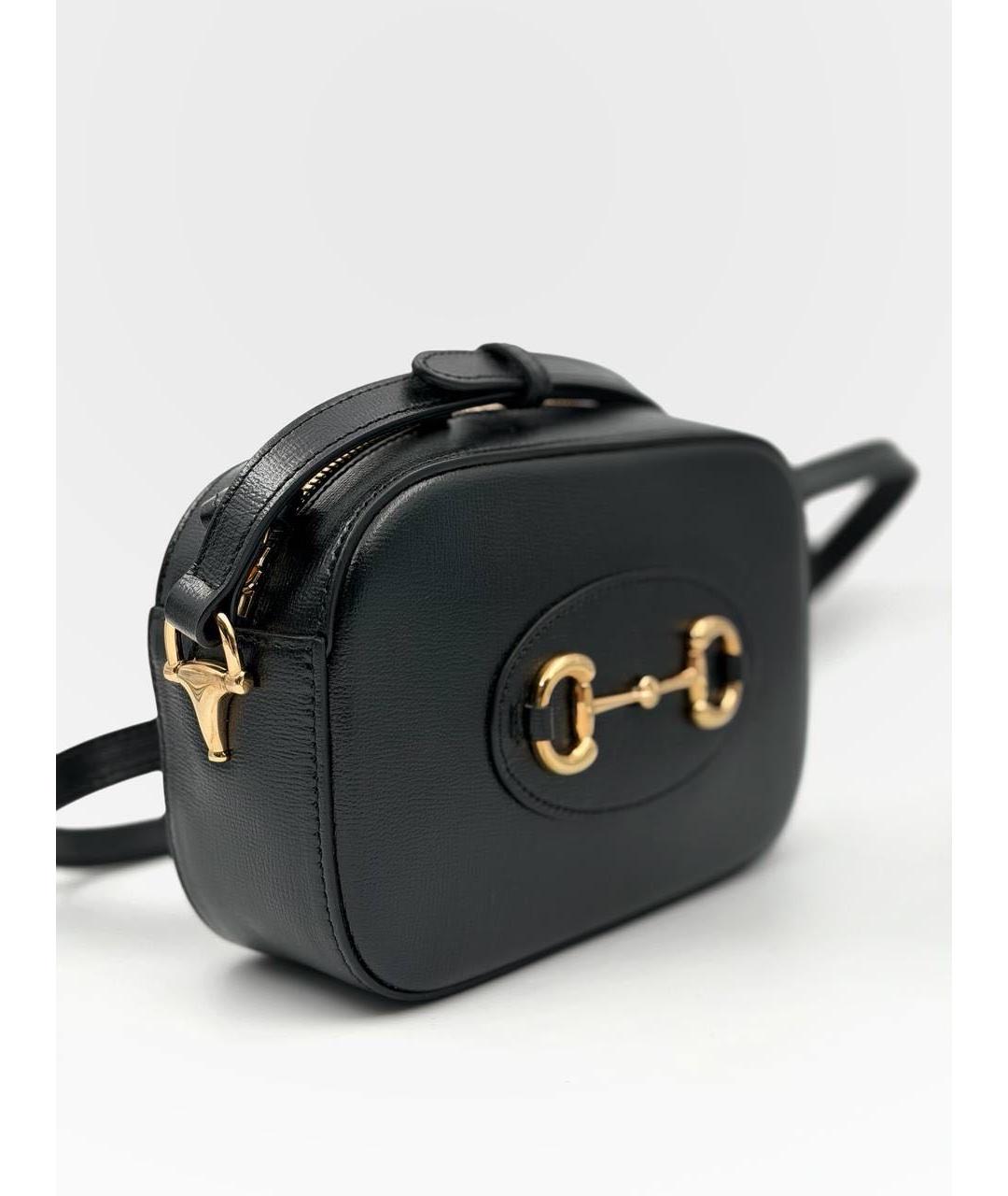 GUCCI Черная кожаная сумка через плечо, фото 3