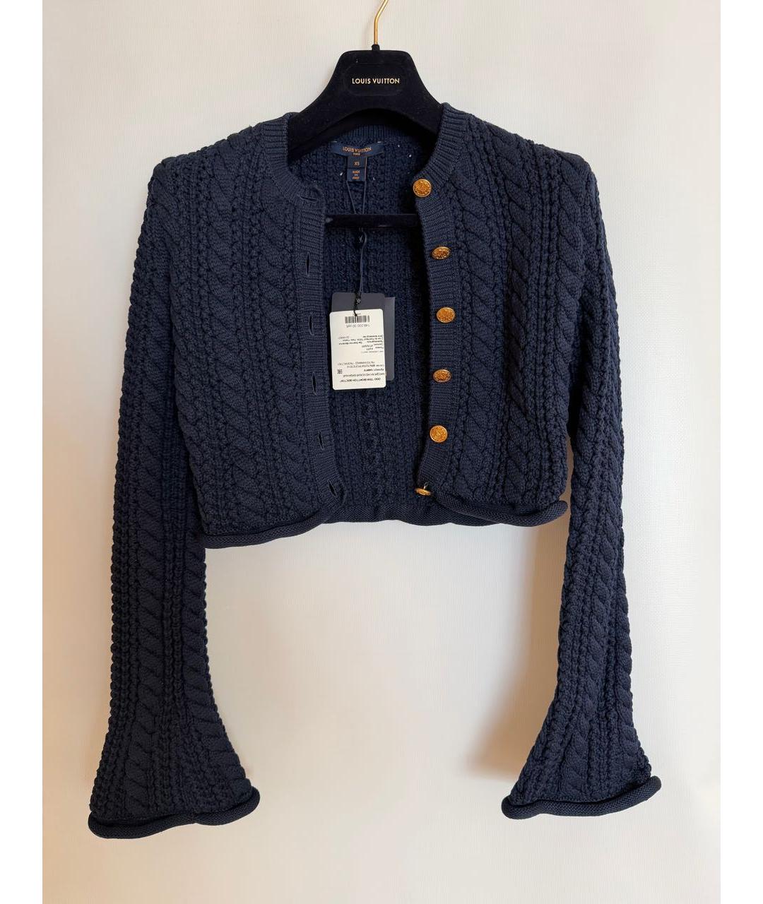 LOUIS VUITTON Темно-синий полиамидовый кардиган, фото 7