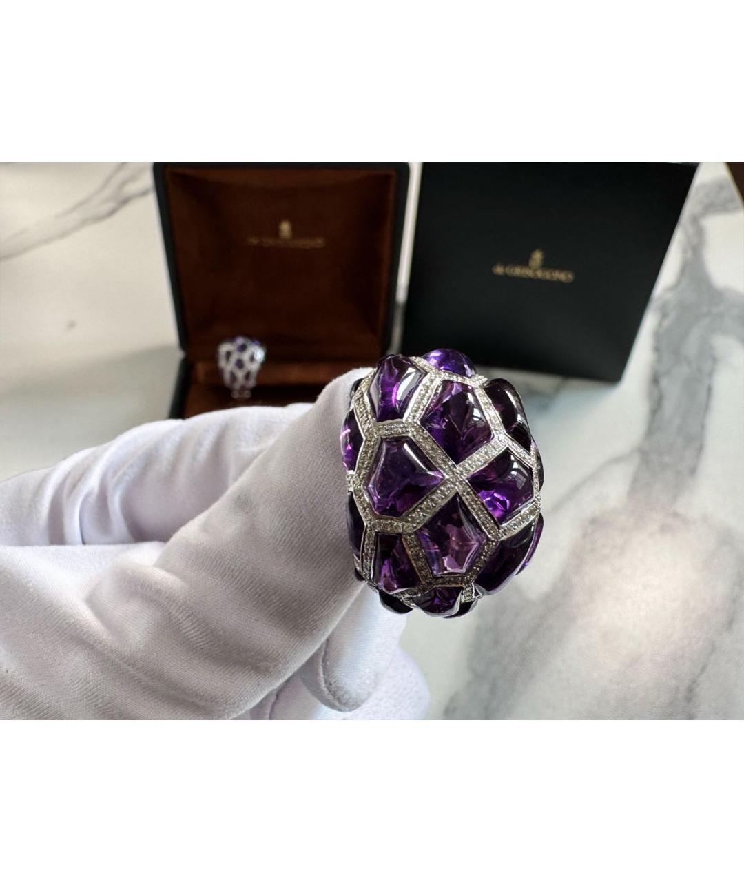 DE GRISOGONO Фиолетовые серьги из белого золота, фото 6