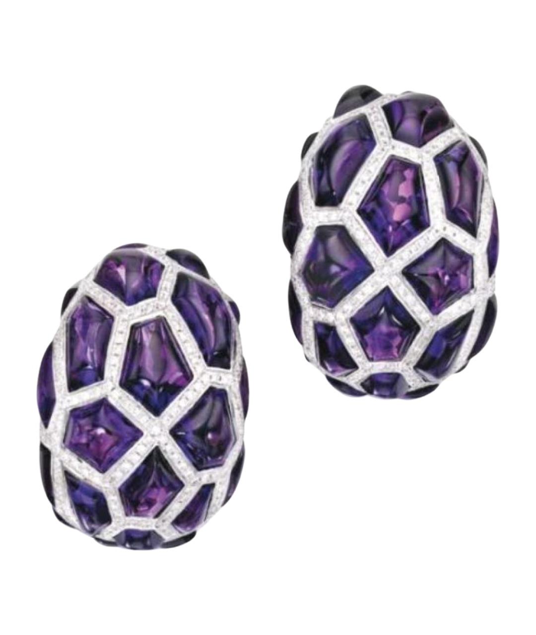 DE GRISOGONO Фиолетовые серьги из белого золота, фото 1