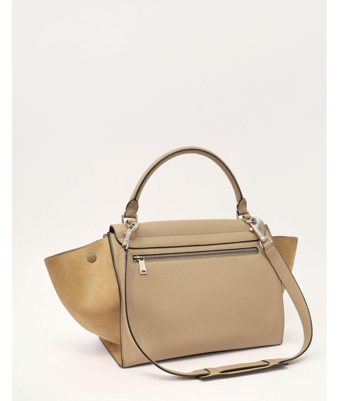 CELINE Бежевая кожаная сумка через плечо, фото 4