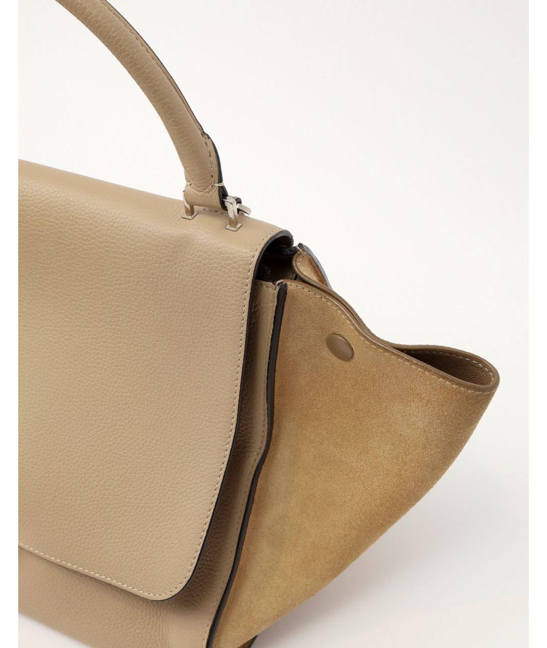 CELINE Бежевая кожаная сумка через плечо, фото 7
