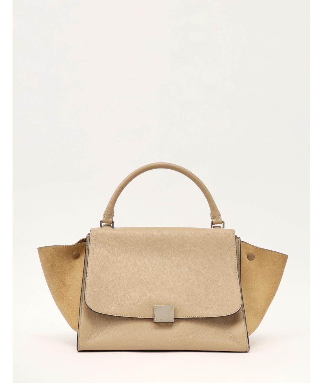 CELINE Бежевая кожаная сумка через плечо, фото 9