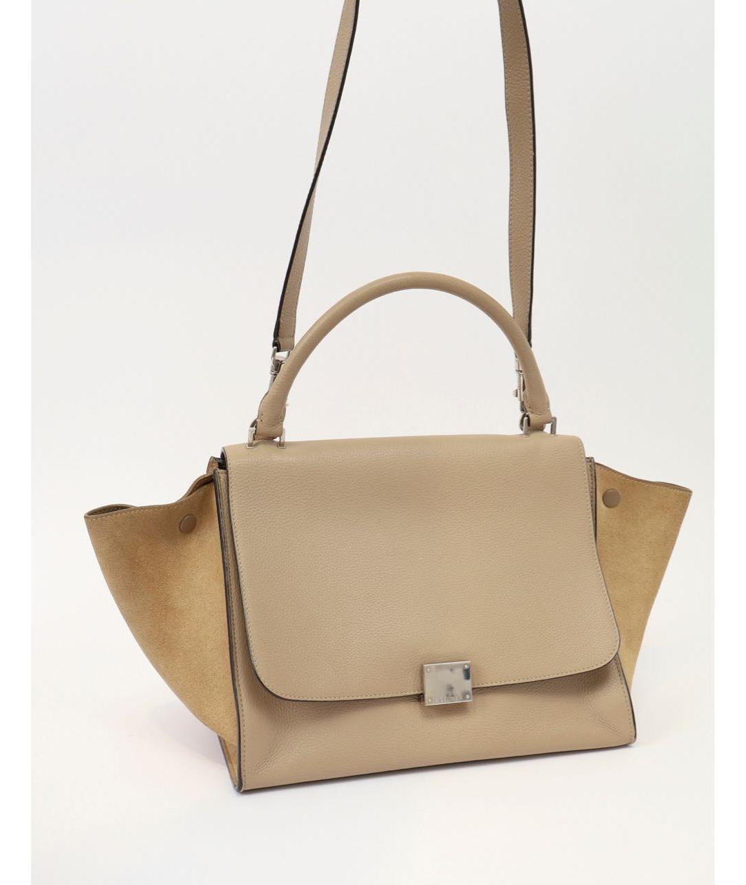 CELINE Бежевая кожаная сумка через плечо, фото 8