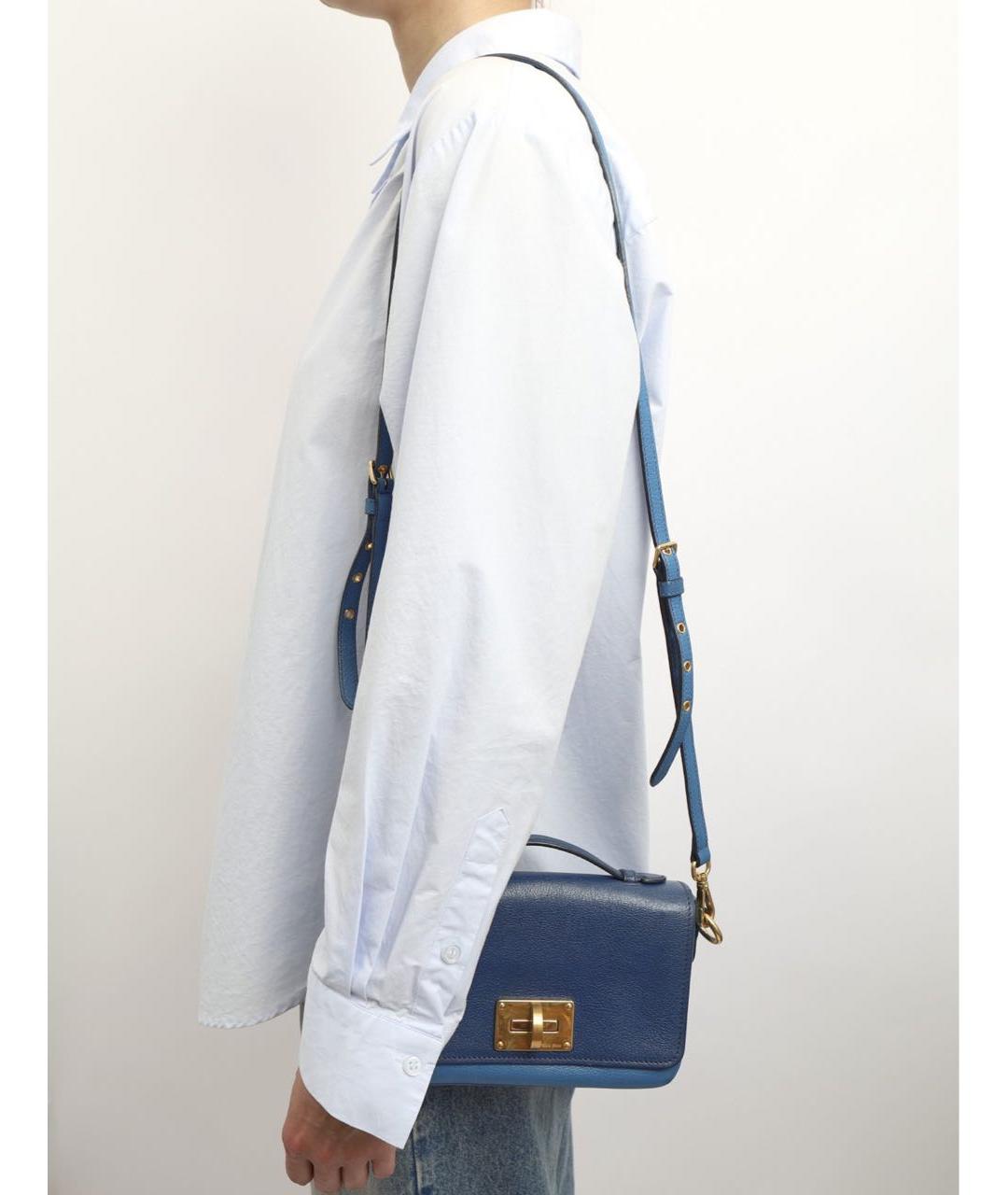 MIU MIU Синяя кожаная сумка через плечо, фото 2