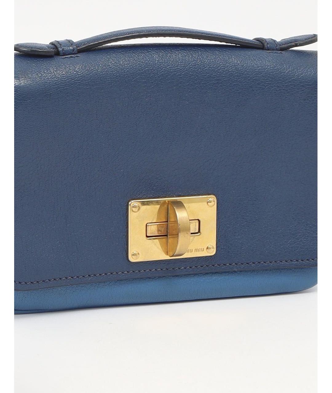 MIU MIU Синяя кожаная сумка через плечо, фото 6