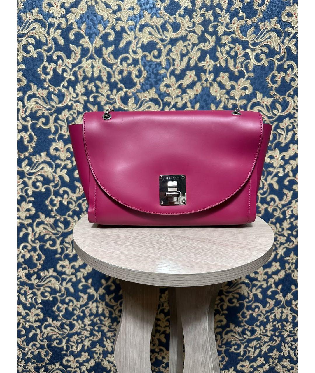 COCCINELLE Розовая кожаная сумка через плечо, фото 9
