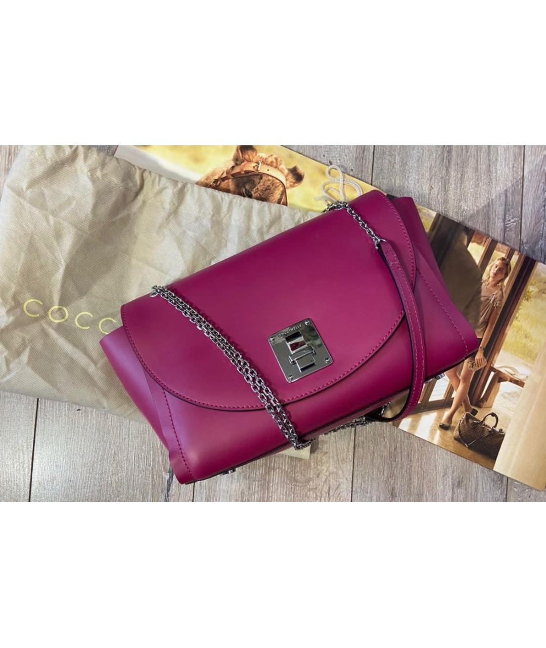 COCCINELLE Розовая кожаная сумка через плечо, фото 8
