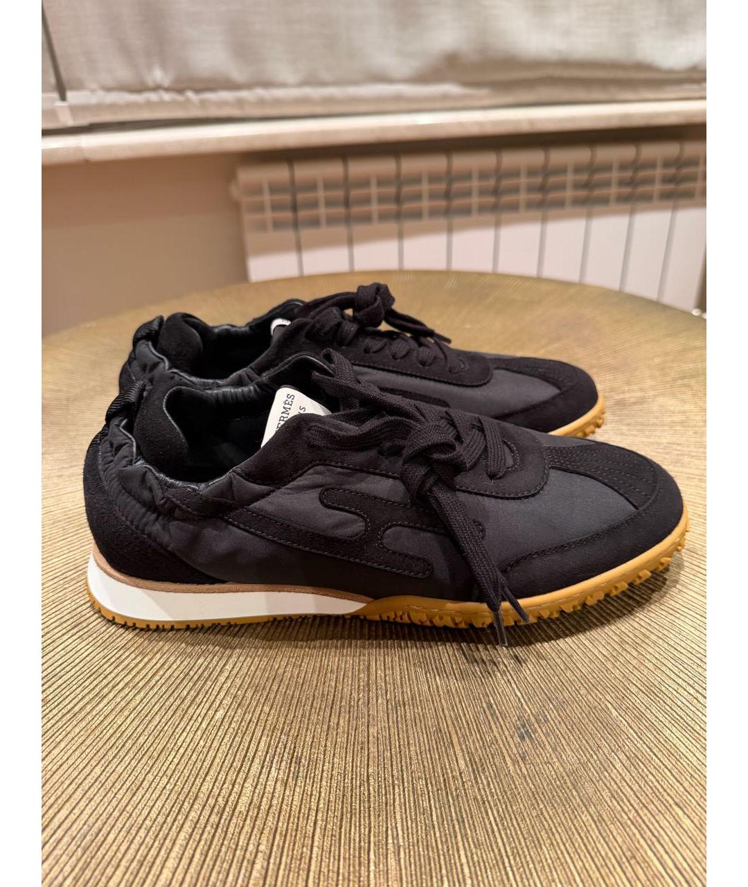 HERMES Черные синтетические кроссовки, фото 8