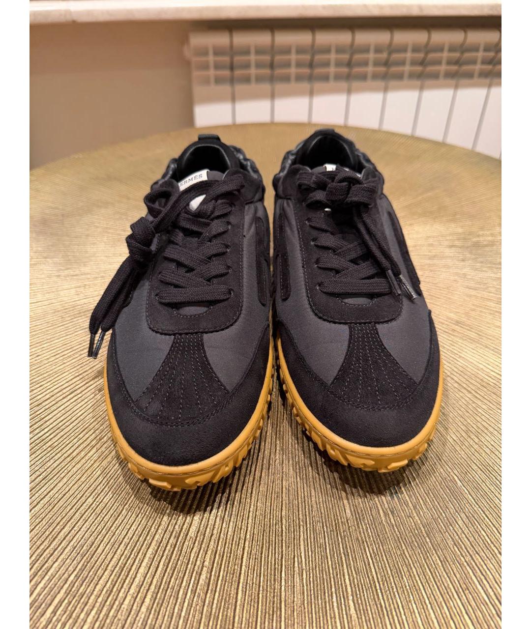 HERMES Черные синтетические кроссовки, фото 2