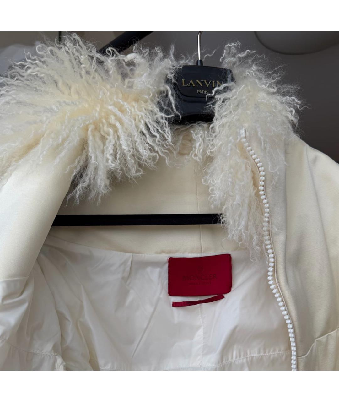 MONCLER Белый полиамидовый пуховик, фото 3