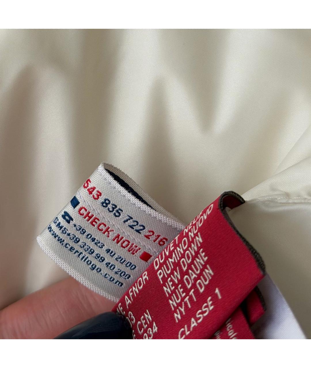 MONCLER Белый полиамидовый пуховик, фото 6