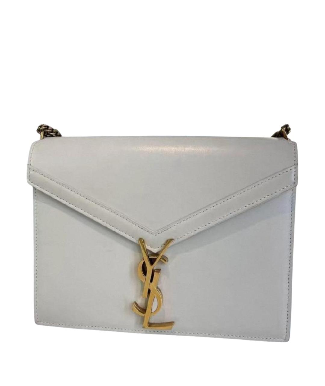 SAINT LAURENT Белая кожаная сумка через плечо, фото 1