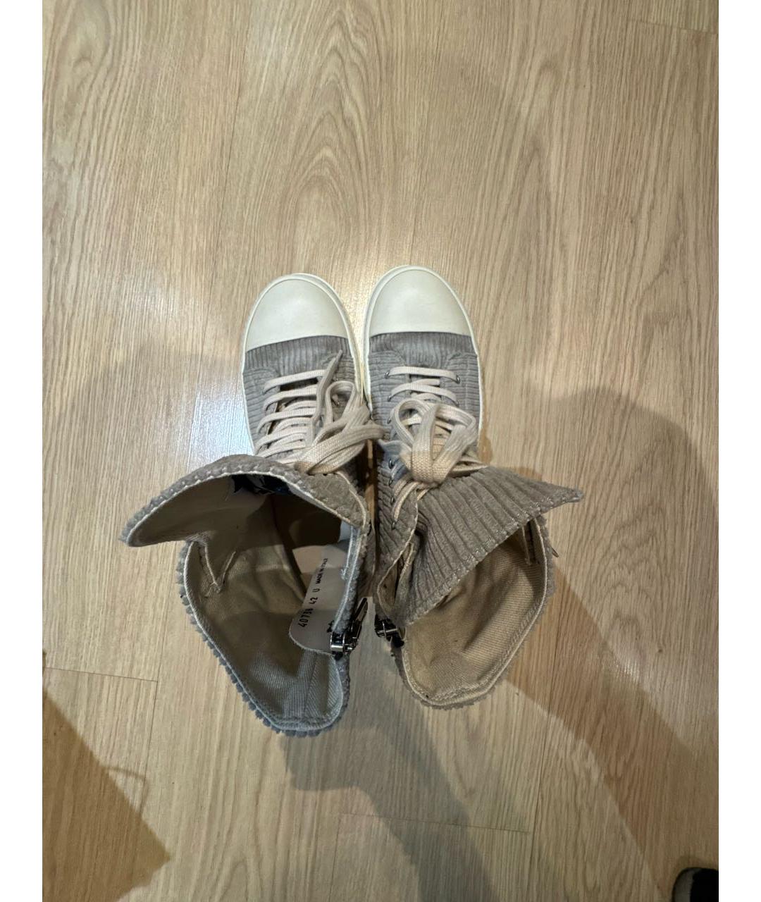 RICK OWENS DRKSHDW Серые высокие кроссовки / кеды, фото 3