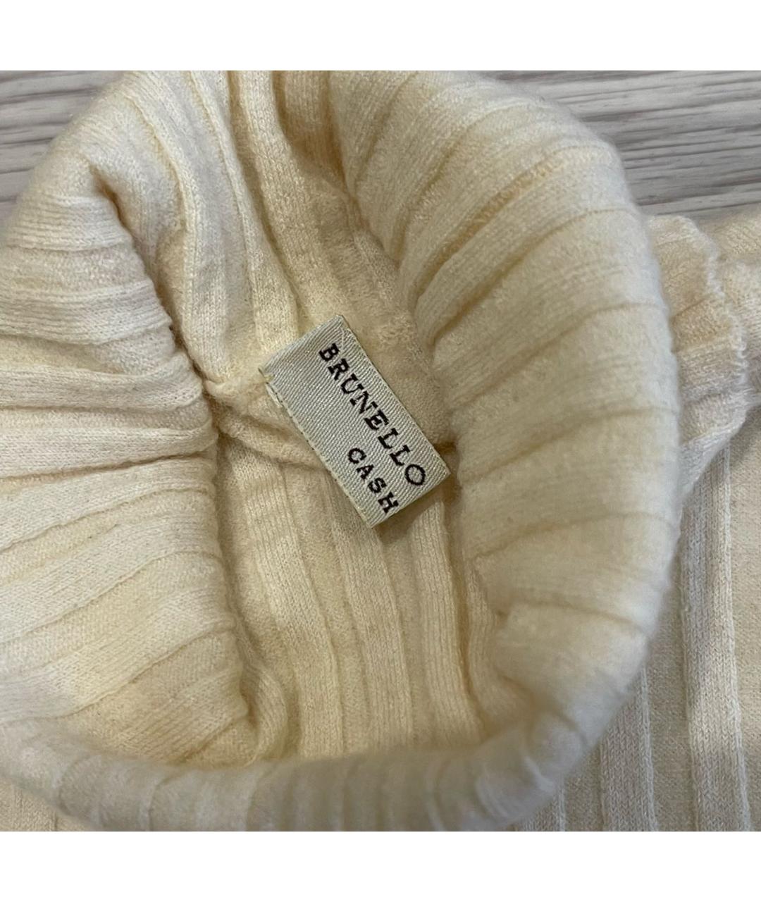 BRUNELLO CUCINELLI Бежевая кашемировая водолазка, фото 2