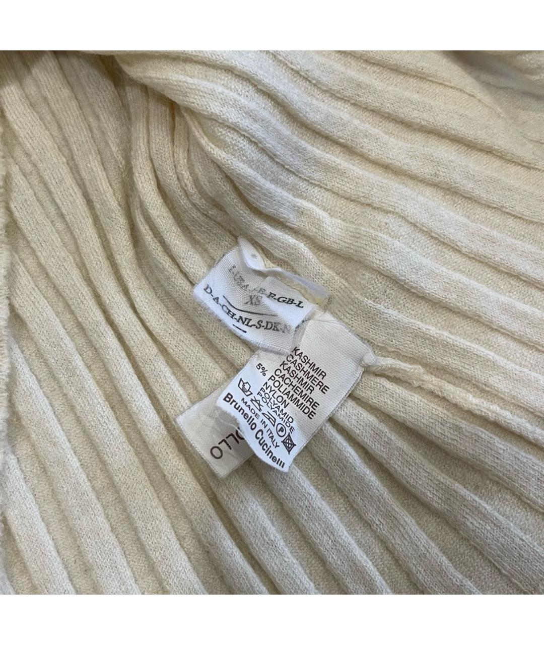 BRUNELLO CUCINELLI Бежевая кашемировая водолазка, фото 4