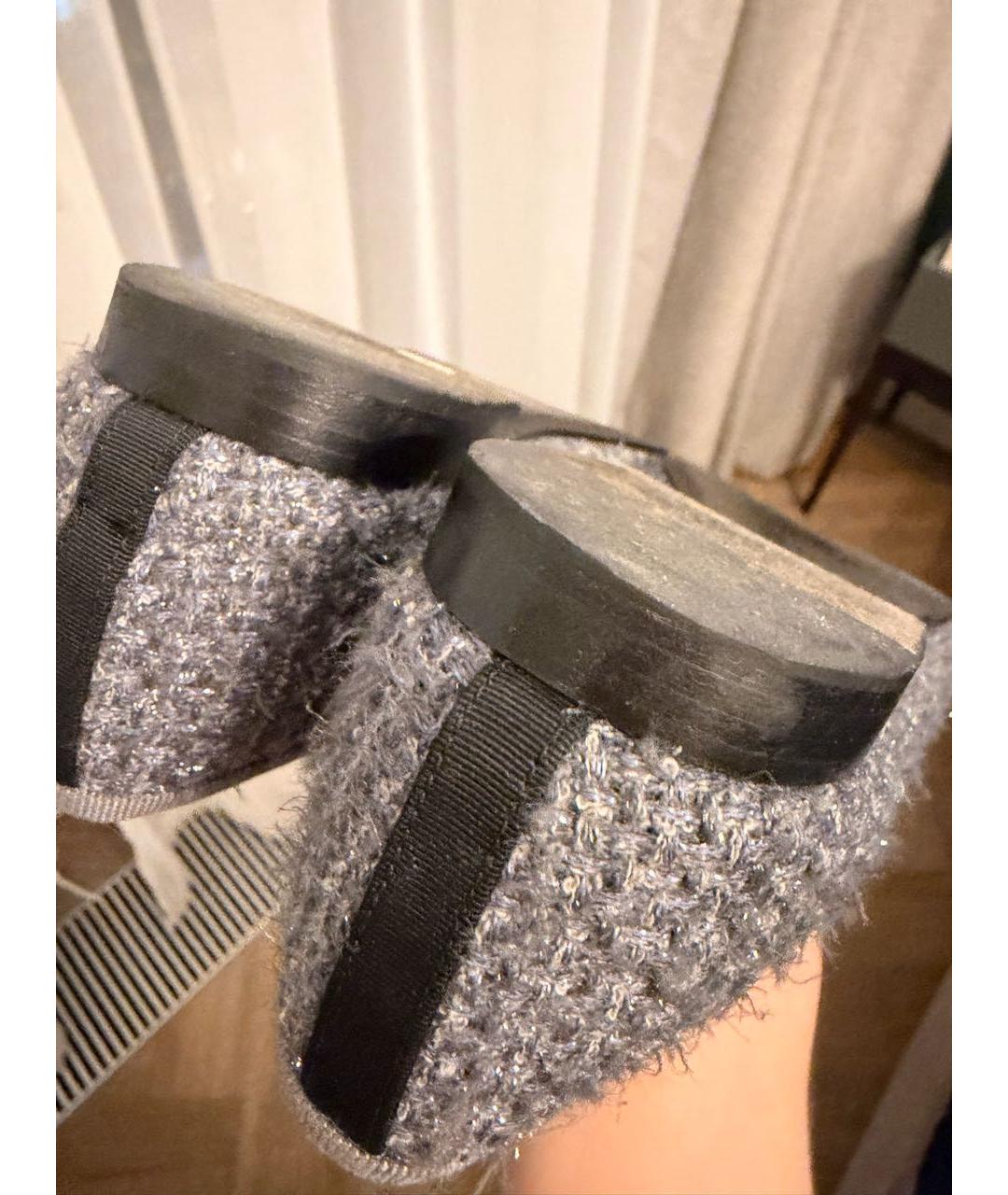 CHANEL Серые текстильные балетки, фото 4