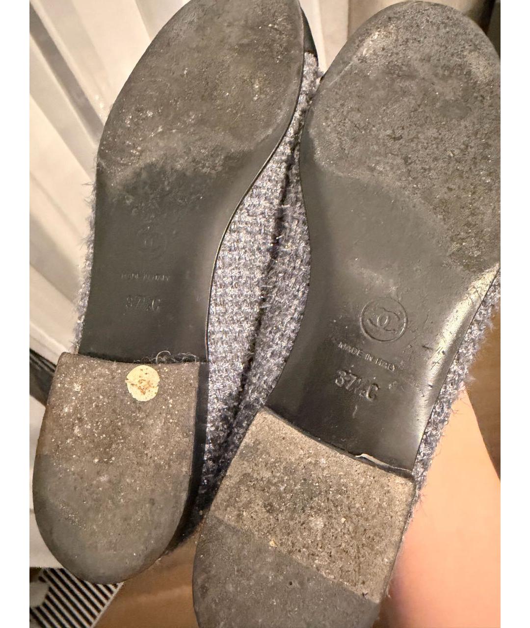 CHANEL Серые текстильные балетки, фото 8