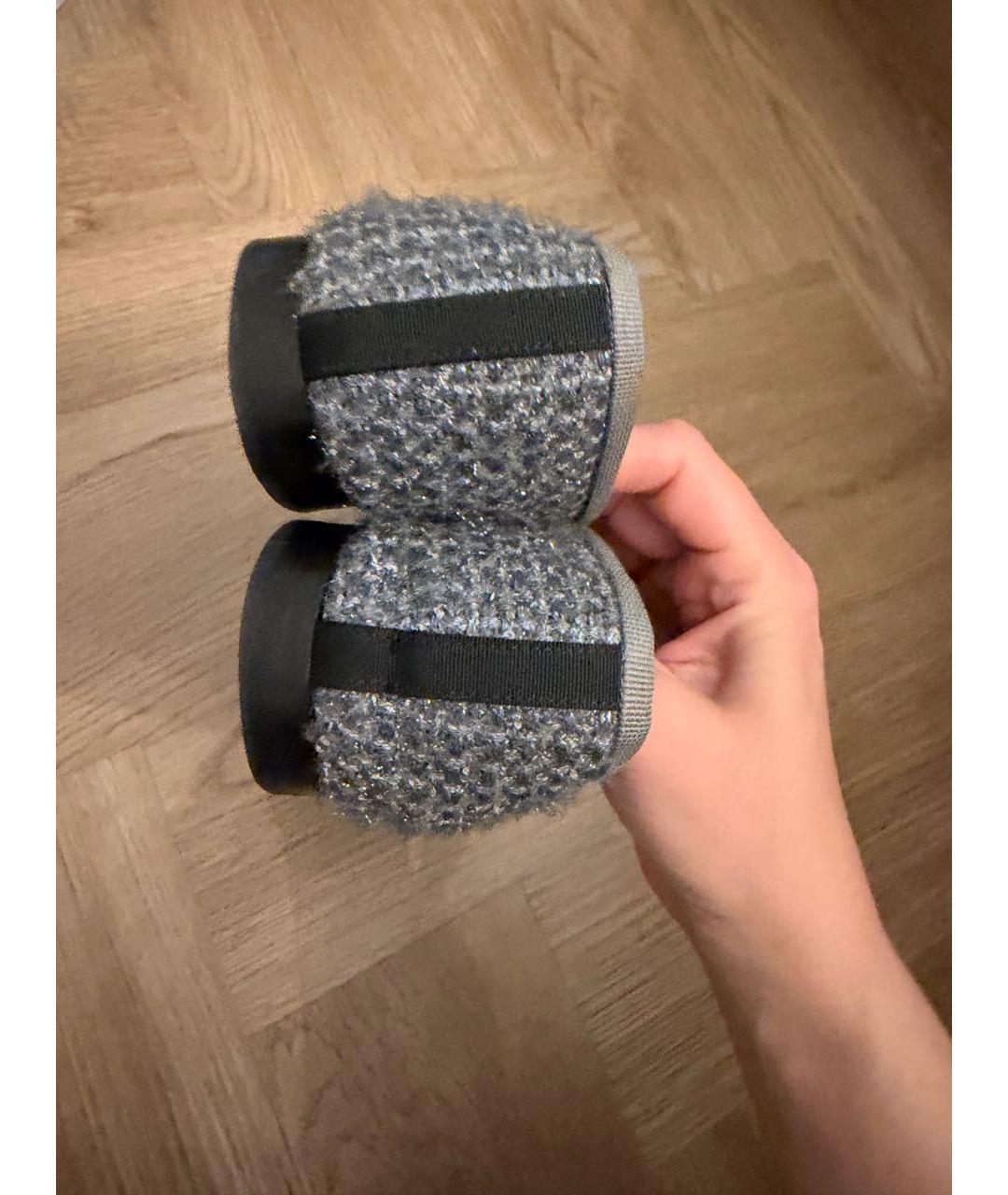 CHANEL Серые текстильные балетки, фото 6