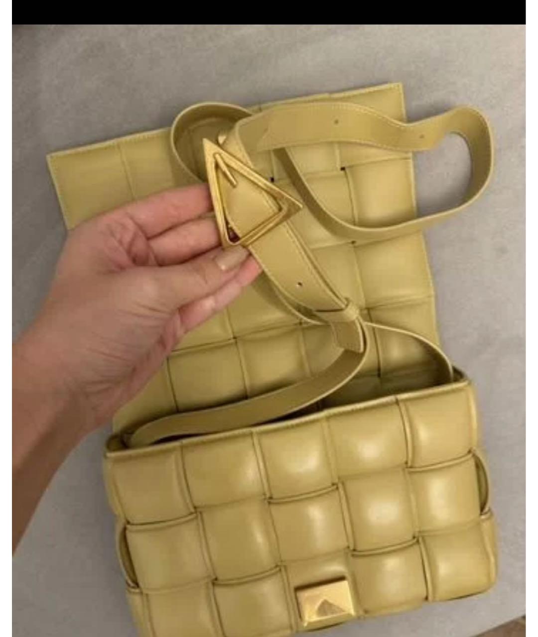 BOTTEGA VENETA Горчичная кожаная сумка через плечо, фото 4