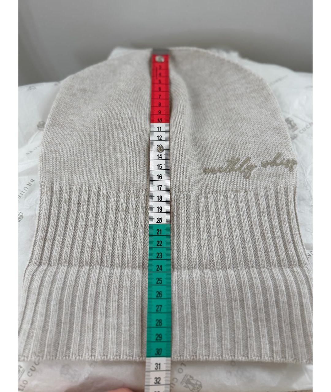 BRUNELLO CUCINELLI Бежевая кашемировая шапка, фото 4