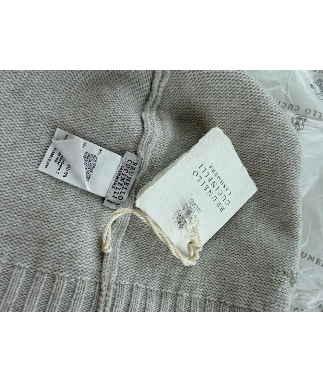 BRUNELLO CUCINELLI Бежевая кашемировая шапка, фото 6