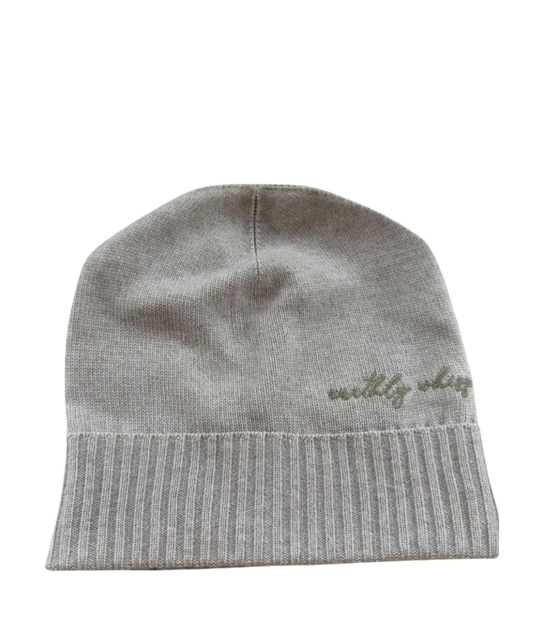 BRUNELLO CUCINELLI Бежевая кашемировая шапка, фото 1