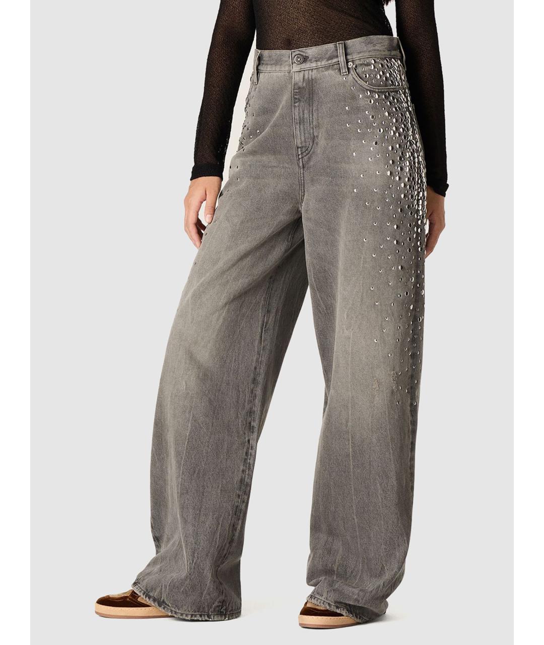 GOLDEN GOOSE DELUXE BRAND Серые хлопковые джинсы клеш, фото 2