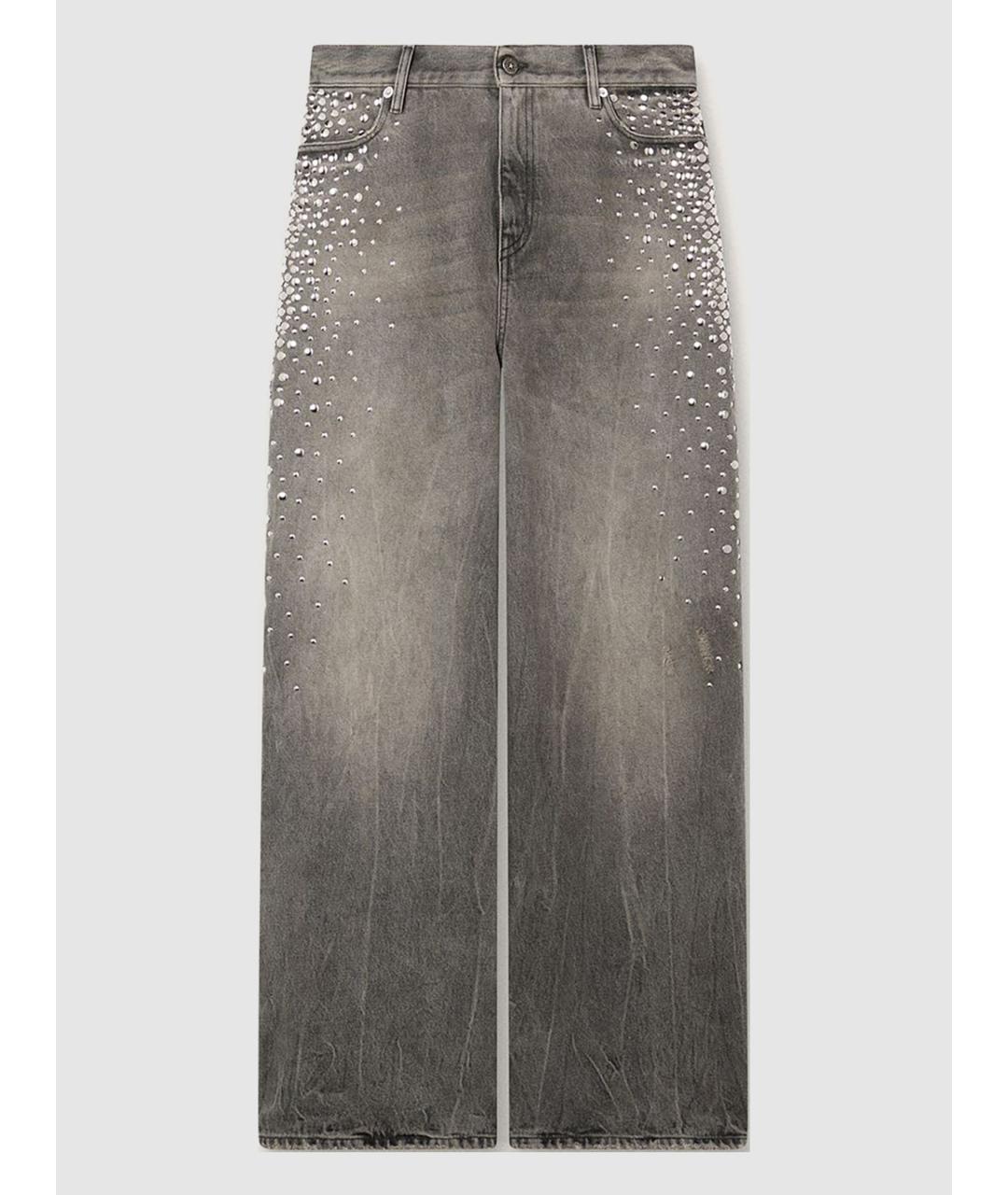 GOLDEN GOOSE DELUXE BRAND Серые хлопковые джинсы клеш, фото 3