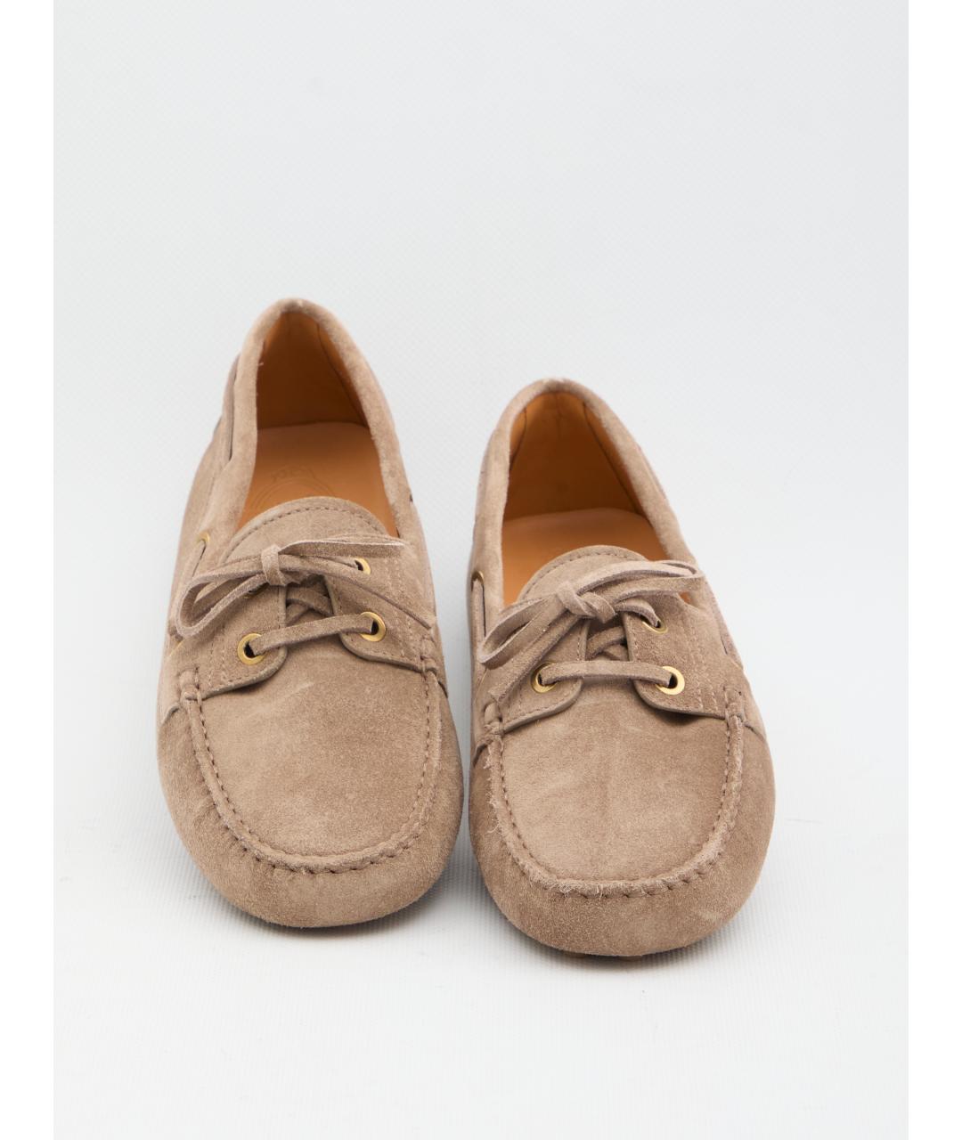 TOD'S Бежевые кожаные лоферы, фото 4