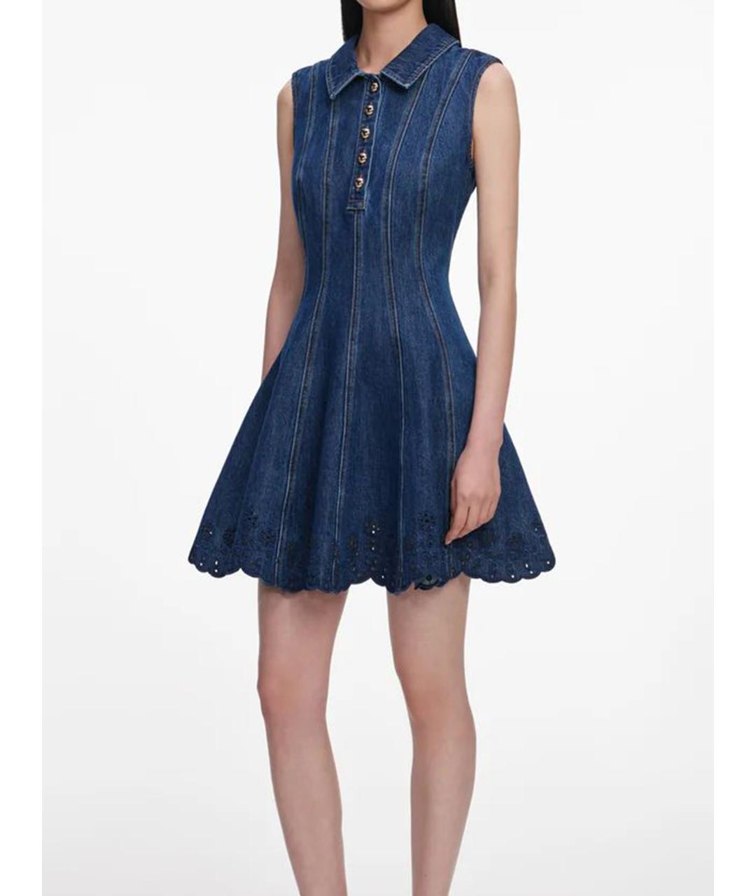 SELF-PORTRAIT Синее хлопковое платье, фото 2