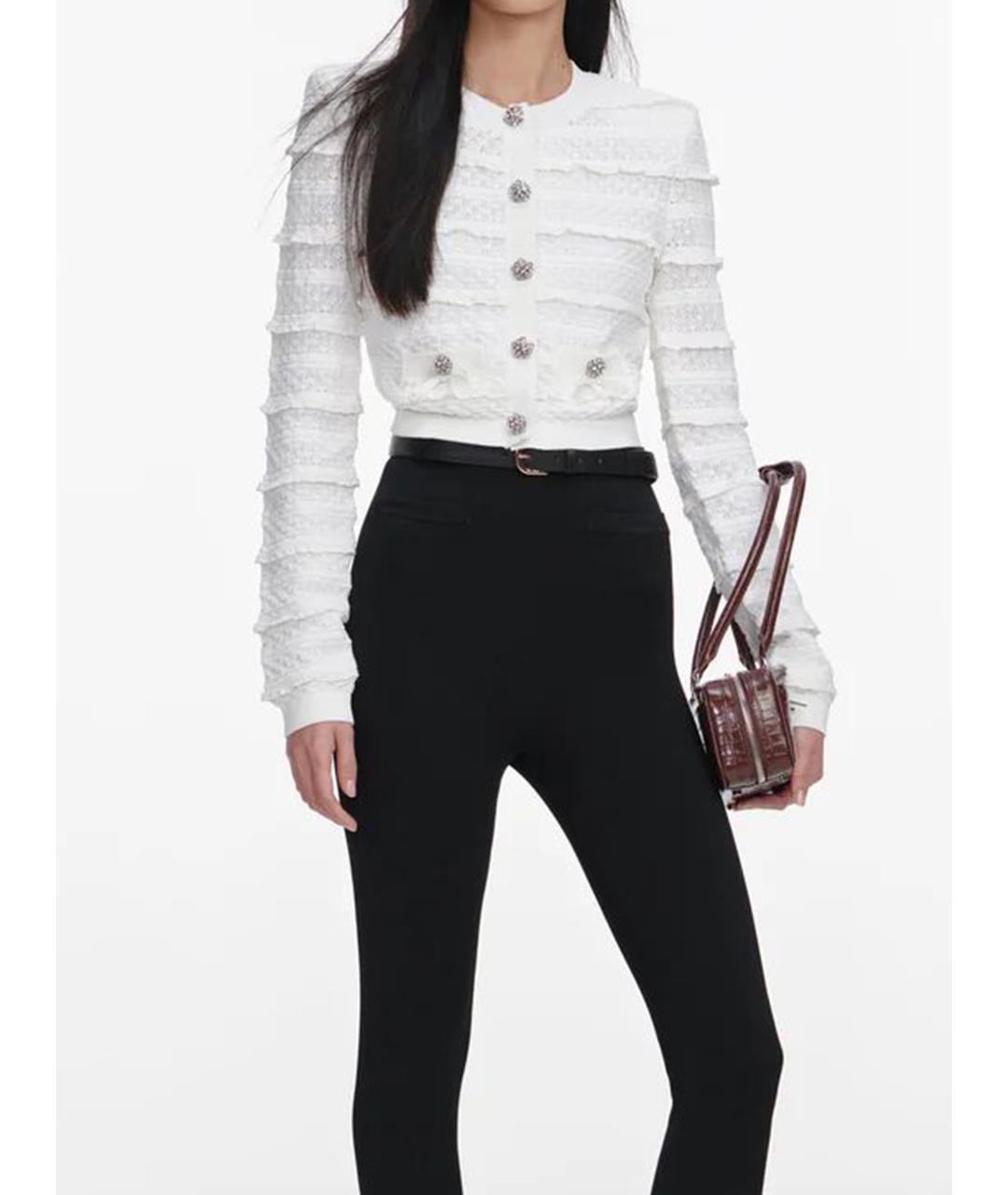 SELF-PORTRAIT Белый вискозный кардиган, фото 3