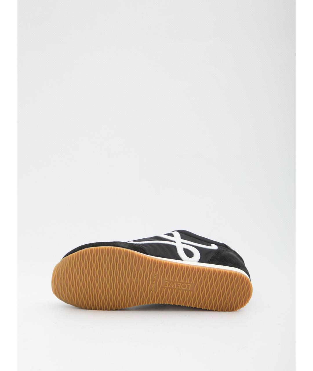 LOEWE Черные кожаные низкие кроссовки / кеды, фото 3